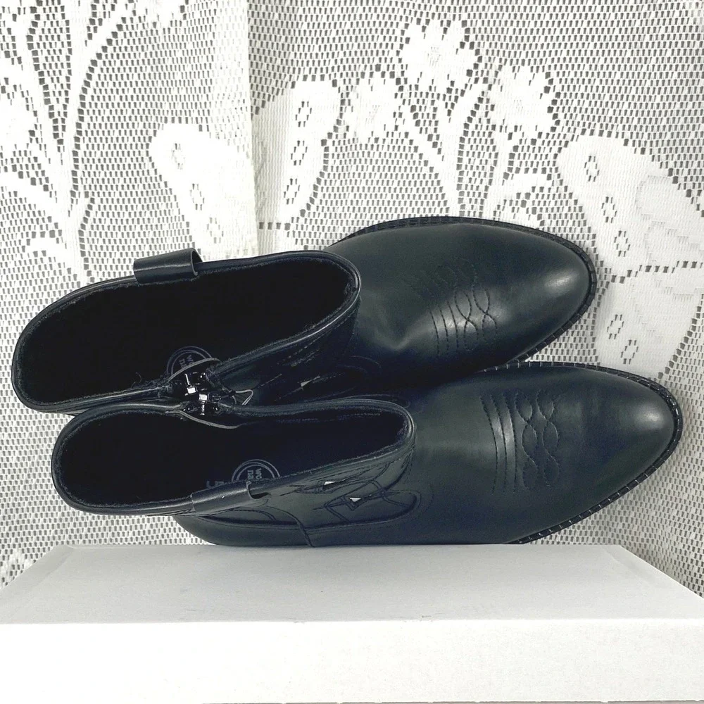 NWT Size 7 Wonder Nation Toddler Girls Black Glitter Star Chelsea Boots Side Zip